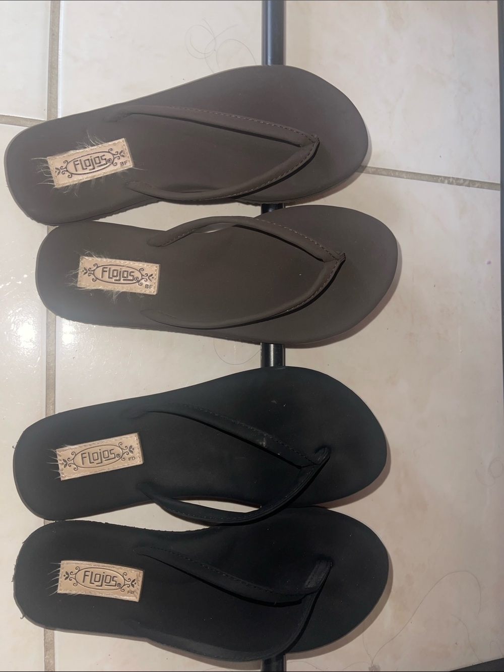Flojos Flip Flops - Black and Brown Two-Pack